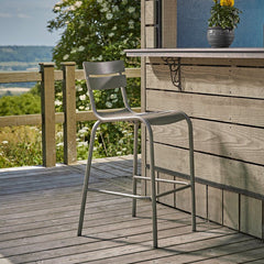 Marlow Outdoor Aluminium Bar Stool in Dark Ochre (RAL8023)