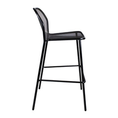 Palma Outdoor Metal Bar Stool in Black