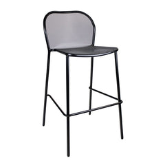 Palma Outdoor Metal Bar Stool in Black