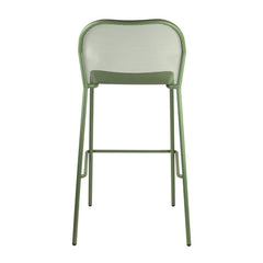 Palma Outdoor Metal Bar Stool in Olive Green (RAL6011)