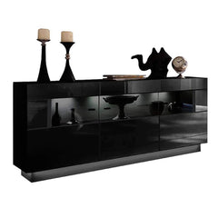 Nata 84 Display Sideboard Cabinet in Black High Gloss