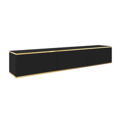 Oro Floating TV Cabinet in Black - 175cm