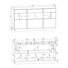 Sensis 84 Display Sideboard Cabinet in White High Gloss